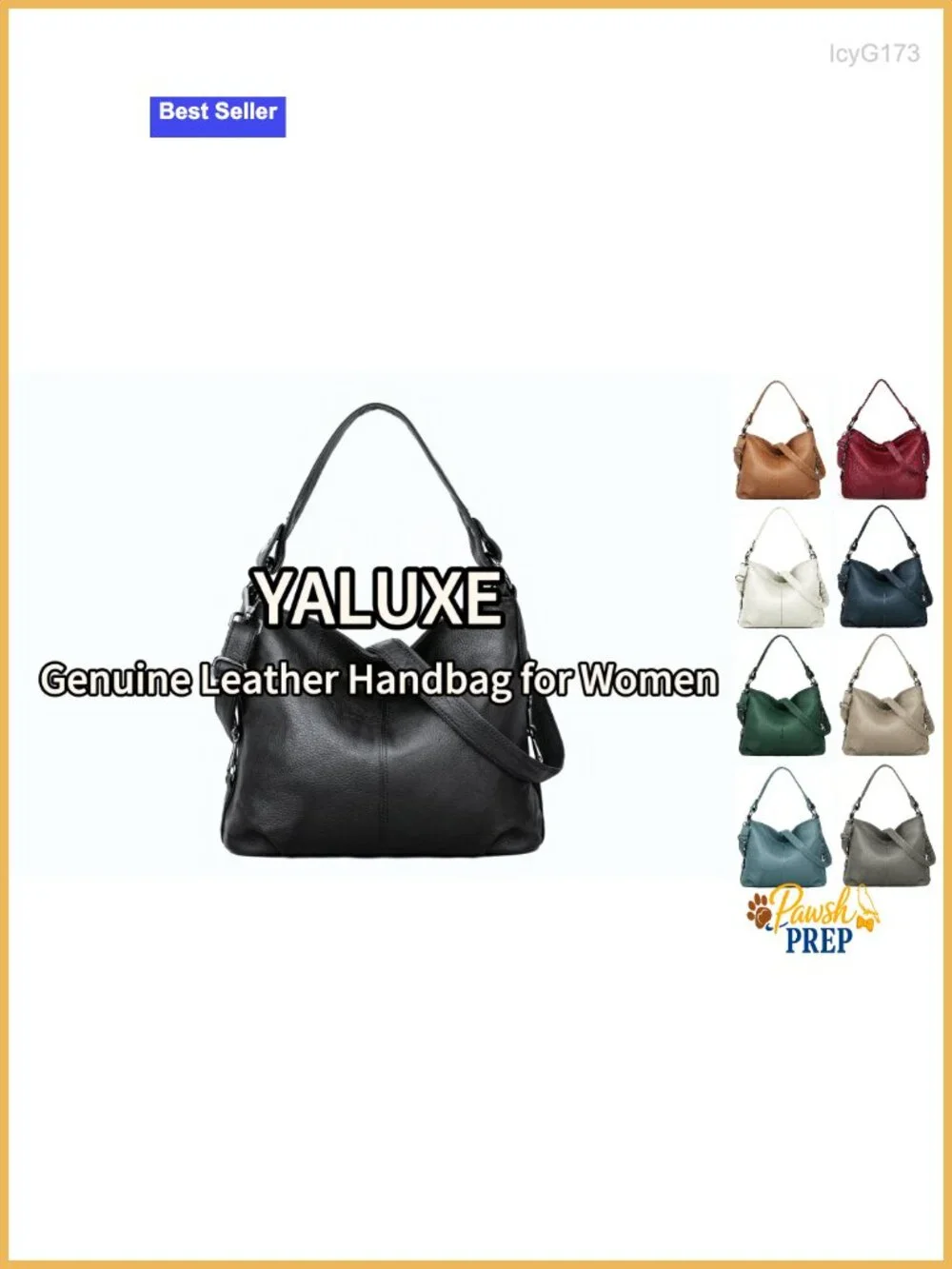 Genuine Leather Hobo Shoulder Bag Crossbody Purse with Removable Strap